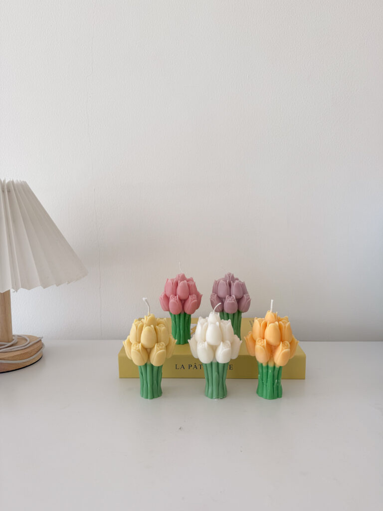 [Tulip Bouquet] Tulip Bouquet Shaped Scented Candles in Pink, purple, yellow, white, dan orange